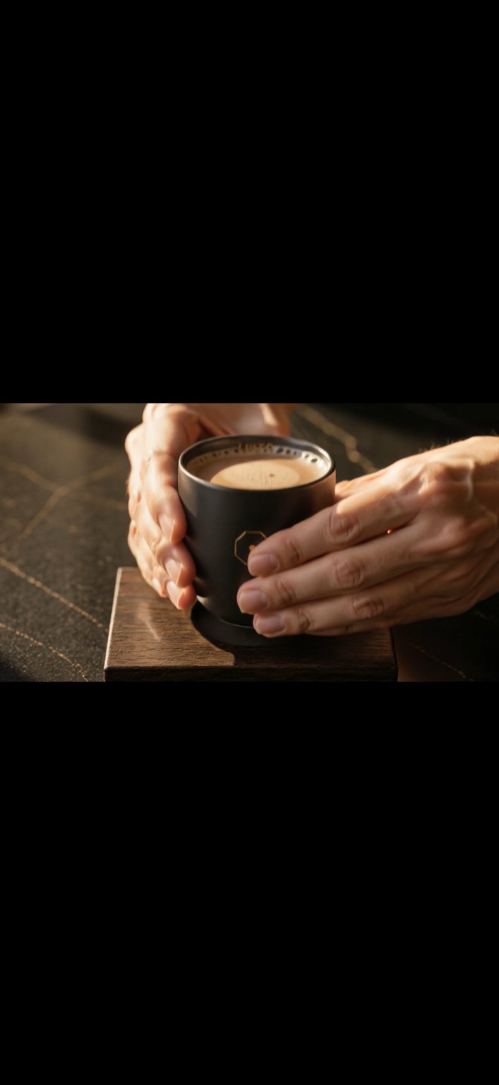 Hände halten eine warme Tasse Kakao