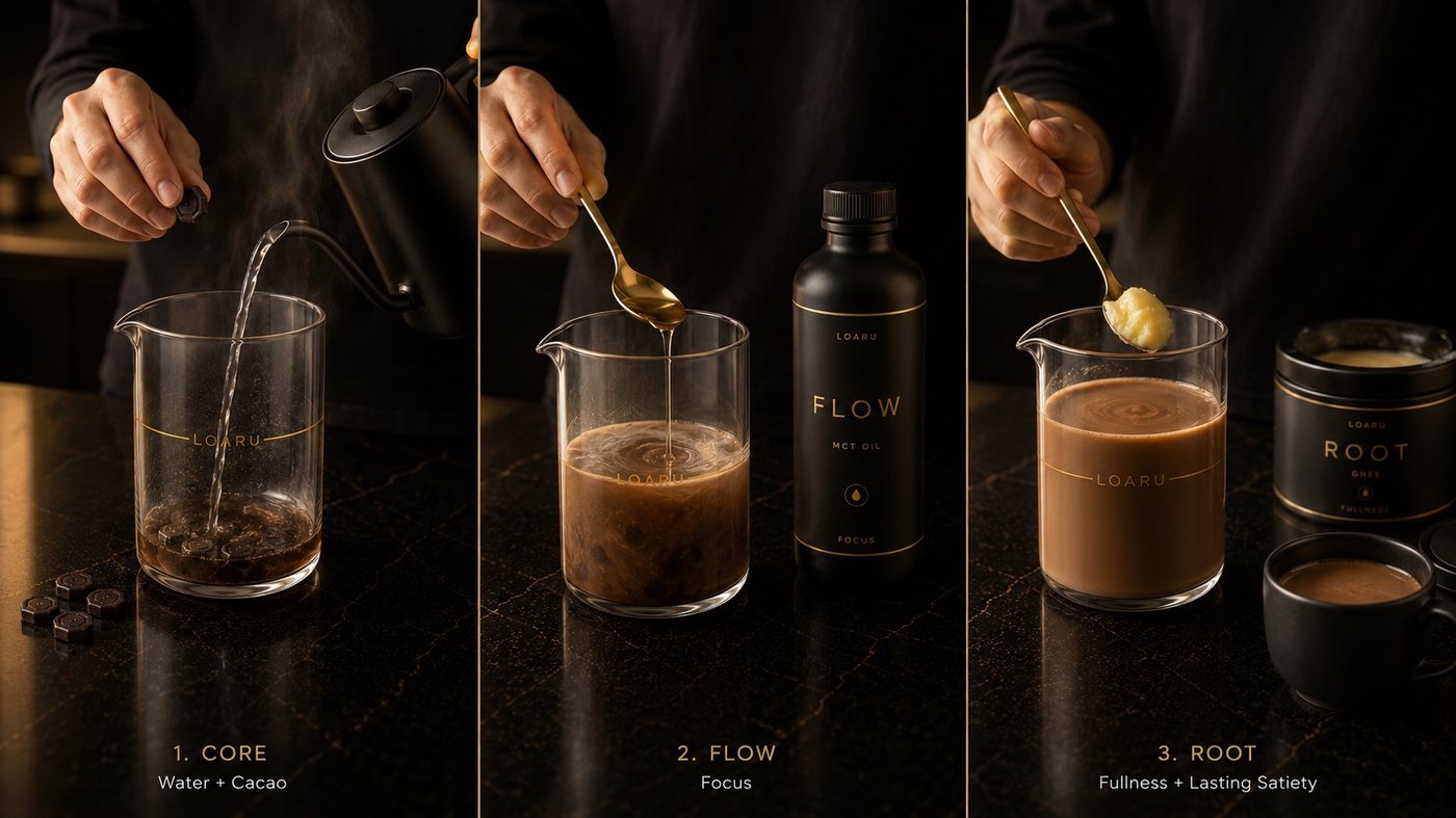 LOARU Zubereitung mit CORE, FLOW und ROOT